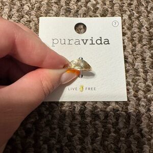 Pura Vida Rising Sun Ring Gold Size 7
